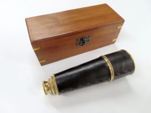 Telescope in wooden box